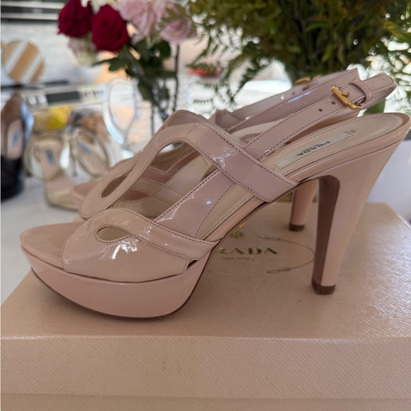 Prada Women's Nude Heeled Sandals - Picture 2 of 5
